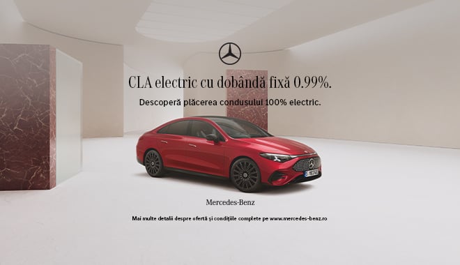 Noul CLA electric cu dobândă fixă de 0,99% prin Mercedes-Benz