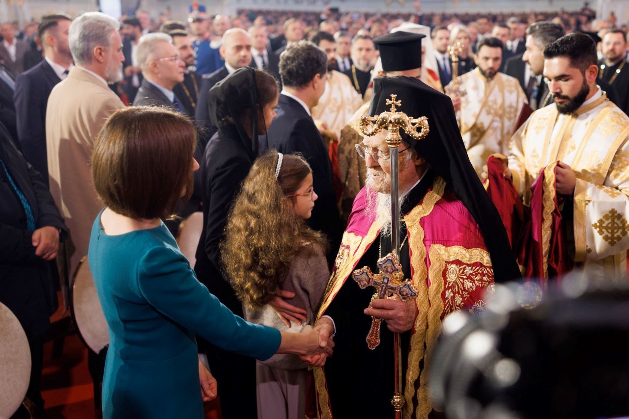 Maia Sandu s-a întâlnit cu Patriarhul Bartolomeu la București
