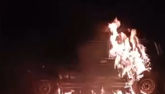 Partizanii distrug un vehicul al trupelor ruse în Bryansk