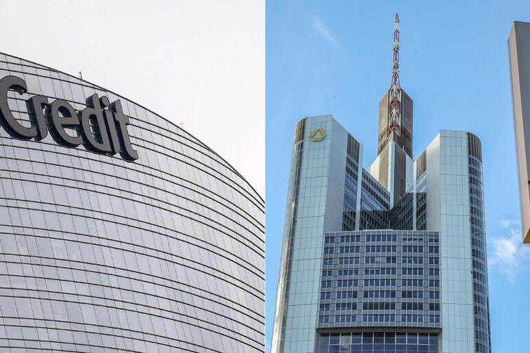 Sedii UniCredit și Commerzbank într-o fotografie de arhivă.